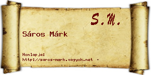 Sáros Márk névjegykártya