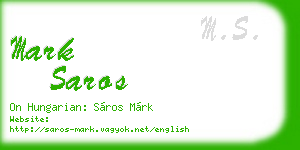 mark saros business card